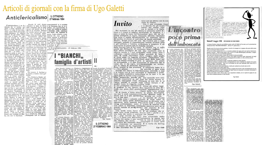 ugo galetti, articoli su l'artista